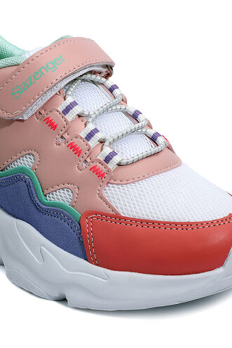 Slazenger FEROZE Sneaker Kız Çocuk Ayakkabı Beyaz - Pembe - Thumbnail