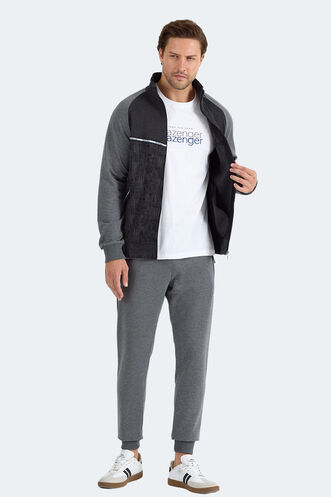 Slazenger FERVOR Erkek Dik Yaka Fermuarlı Antrasit Eşofman Takımı - Thumbnail