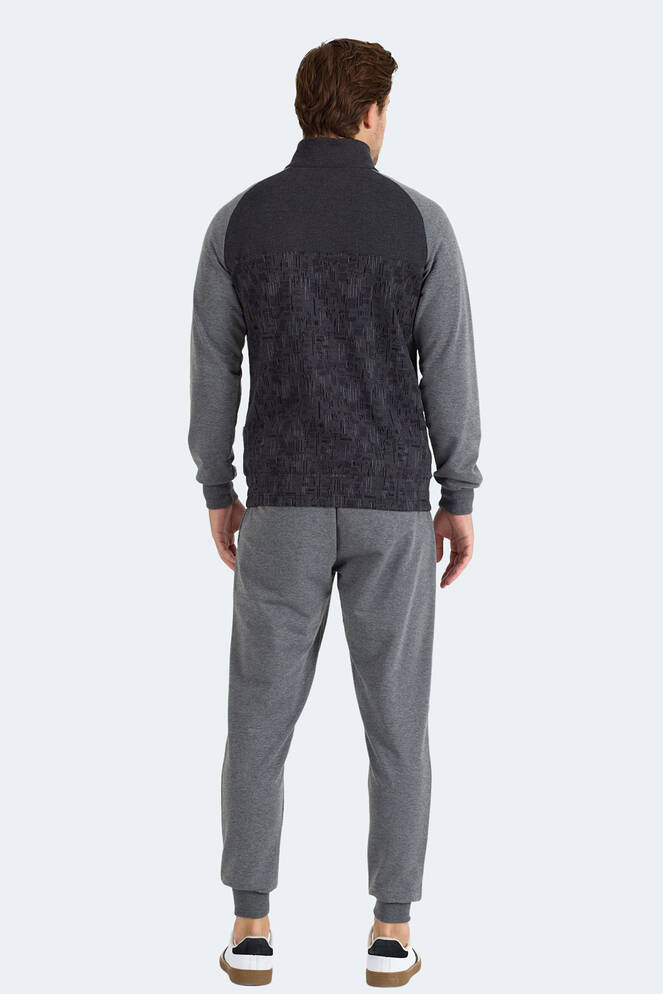 Slazenger FERVOR Erkek Dik Yaka Fermuarlı Antrasit Eşofman Takımı