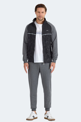 Slazenger FERVOR Erkek Dik Yaka Fermuarlı Antrasit Eşofman Takımı - Thumbnail