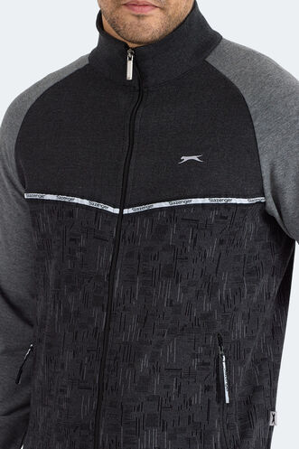 Slazenger FERVOR Erkek Dik Yaka Fermuarlı Antrasit Eşofman Takımı - Thumbnail