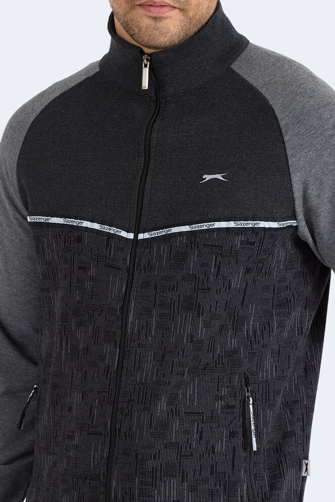 Slazenger FERVOR Erkek Dik Yaka Fermuarlı Antrasit Eşofman Takımı