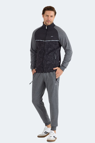 Slazenger - Slazenger FERVOR Erkek Dik Yaka Fermuarlı Antrasit Eşofman Takımı