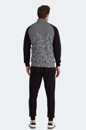 Slazenger FERVOR Erkek Dik Yaka Fermuarlı Siyah Eşofman Takımı - Thumbnail