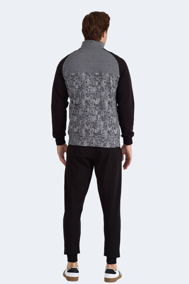 Slazenger FERVOR Erkek Dik Yaka Fermuarlı Siyah Eşofman Takımı