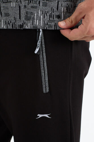 Slazenger FERVOR Erkek Dik Yaka Fermuarlı Siyah Eşofman Takımı - Thumbnail