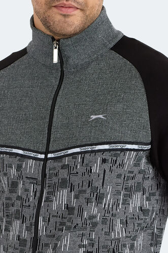 Slazenger FERVOR Erkek Dik Yaka Fermuarlı Siyah Eşofman Takımı - Thumbnail