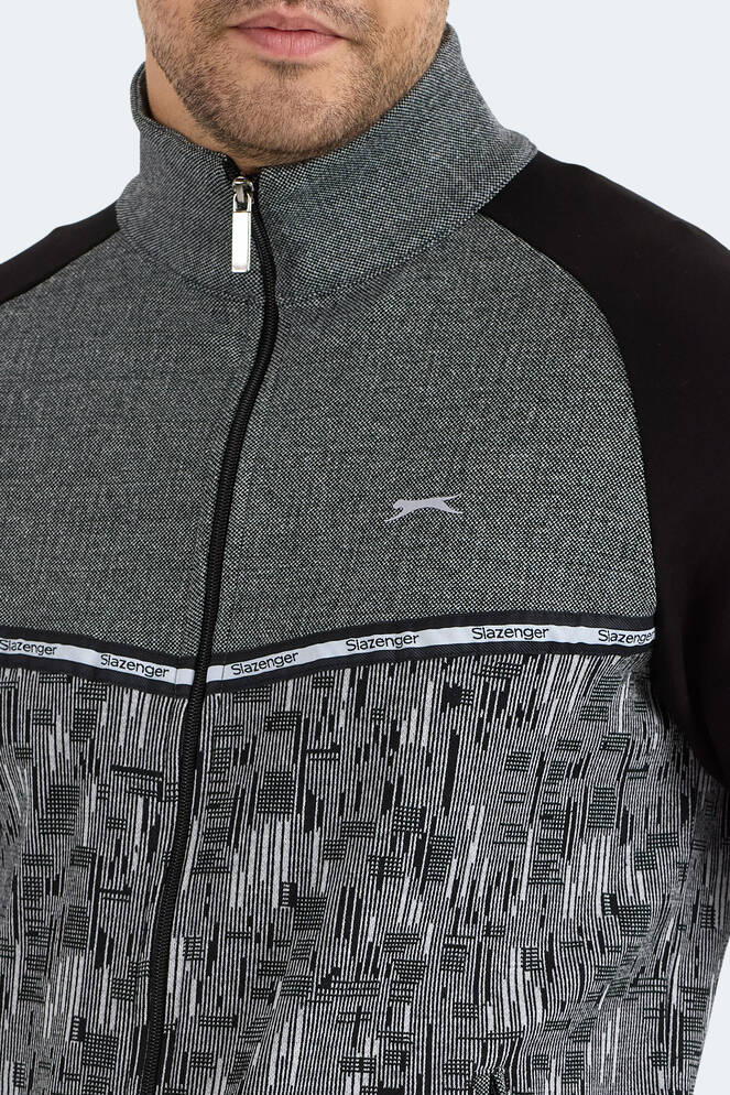 Slazenger FERVOR Erkek Dik Yaka Fermuarlı Siyah Eşofman Takımı