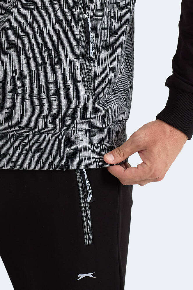 Slazenger FERVOR Erkek Dik Yaka Fermuarlı Siyah Eşofman Takımı