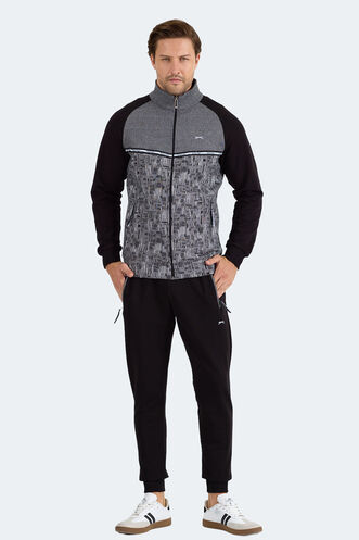 Slazenger - Slazenger FERVOR Erkek Dik Yaka Fermuarlı Siyah Eşofman Takımı