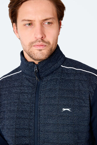 Slazenger FIORA Erkek Fermuarlı Dik Yaka Cepli Lacivert Eşofman Takımı - Thumbnail