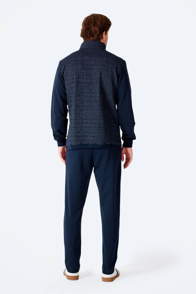 Slazenger FIORA Erkek Fermuarlı Dik Yaka Cepli Lacivert Eşofman Takımı