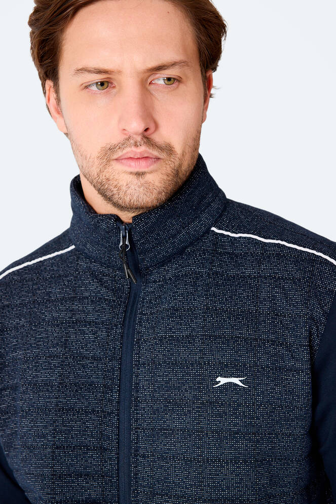 Slazenger FIORA Erkek Fermuarlı Dik Yaka Cepli Lacivert Eşofman Takımı