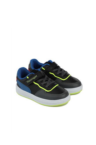Slazenger FITZ Boys' Sneaker Shoes Black - Dark Gray - Thumbnail