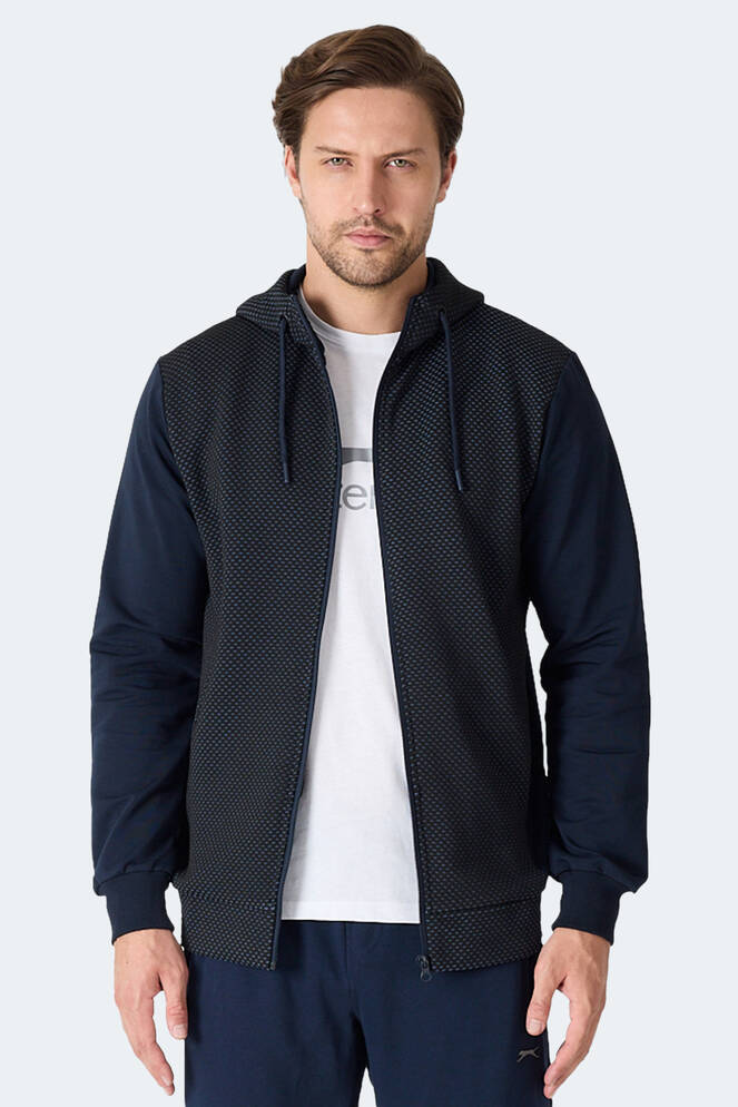 Slazenger FLAME Erkek Kapüşonlu Cepli Lacivert Sweatshırt