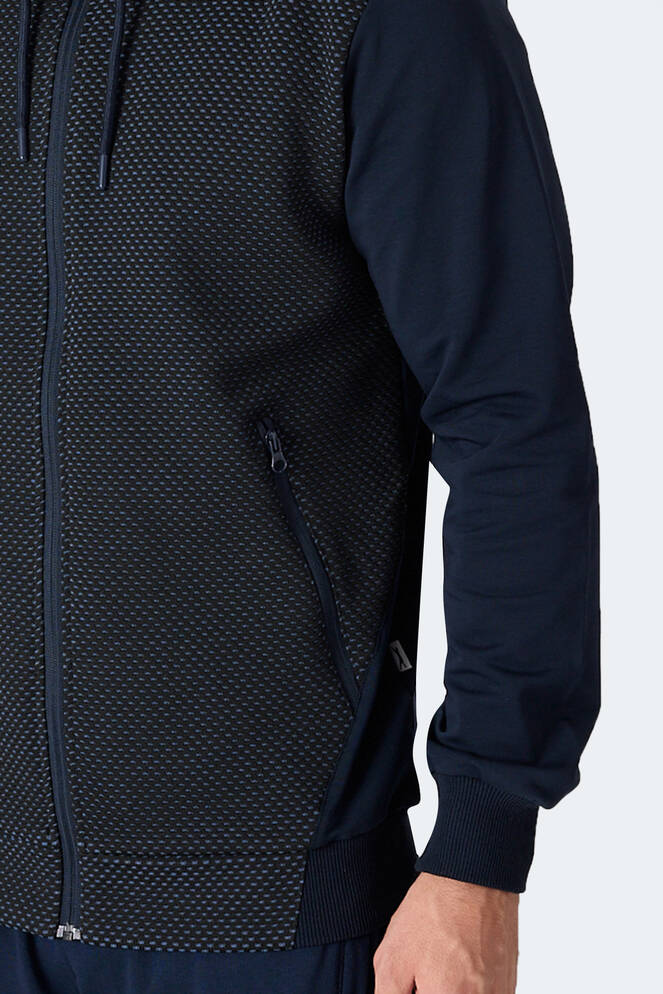 Slazenger FLAME Erkek Kapüşonlu Cepli Lacivert Sweatshırt