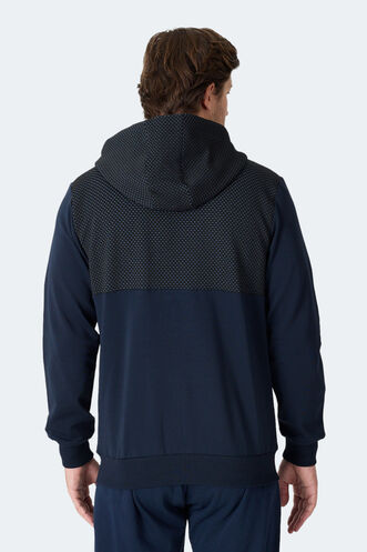 Slazenger FLAME Erkek Kapüşonlu Cepli Lacivert Sweatshırt - Thumbnail