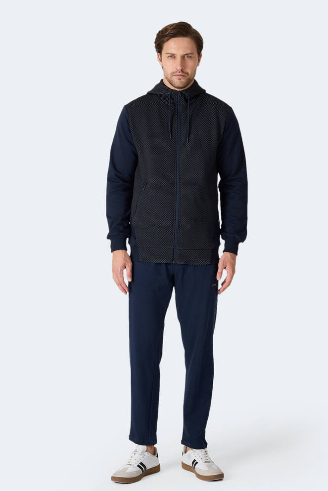 Slazenger FLAME Erkek Kapüşonlu Cepli Lacivert Sweatshırt