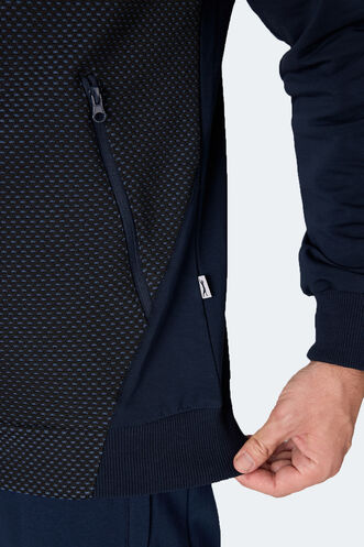 Slazenger FLAME Erkek Kapüşonlu Cepli Lacivert Sweatshırt - Thumbnail