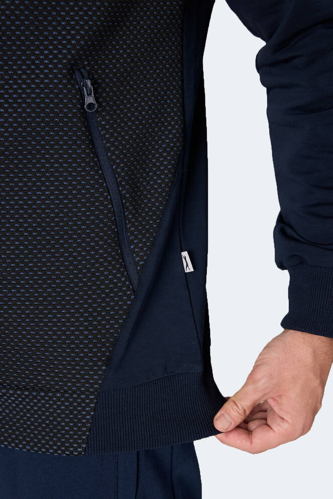 Slazenger FLAME Erkek Kapüşonlu Cepli Lacivert Sweatshırt