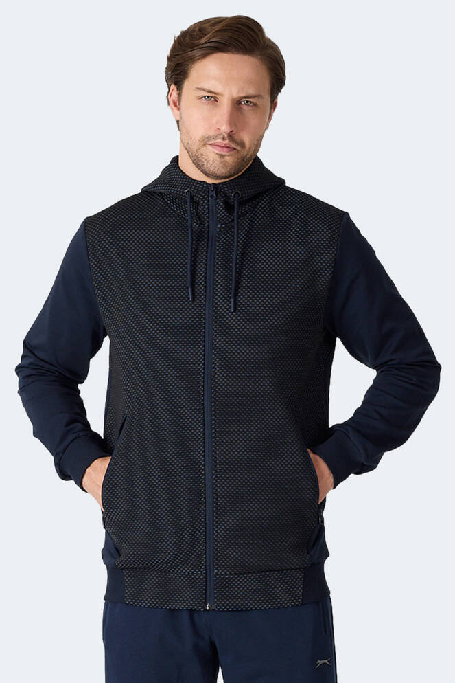 Slazenger FLAME Erkek Kapüşonlu Cepli Lacivert Sweatshırt