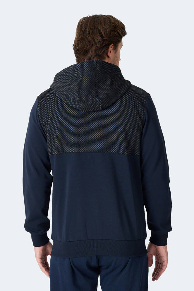 Slazenger FLAME Erkek Kapüşonlu Cepli Lacivert Sweatshırt