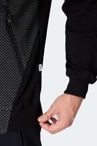 Slazenger FLAME Erkek Kapüşonlu Cepli Siyah Sweatshırt - Thumbnail