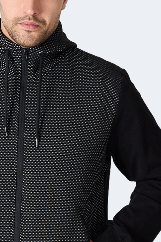 Slazenger FLAME Erkek Kapüşonlu Cepli Siyah Sweatshırt