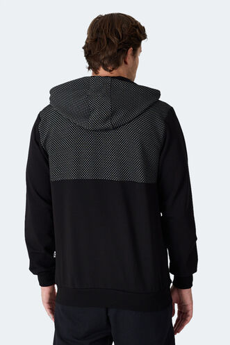 Slazenger FLAME Erkek Kapüşonlu Cepli Siyah Sweatshırt - Thumbnail