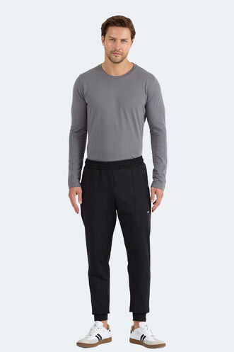 Slazenger FLAUNT Erkek Fermuar Cepli Siyah Eşofman Altı - Thumbnail