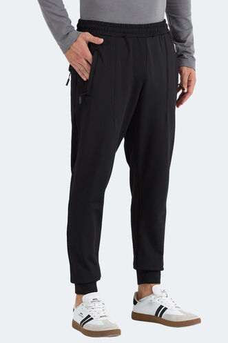 Slazenger FLAUNT Erkek Fermuar Cepli Siyah Eşofman Altı - Thumbnail