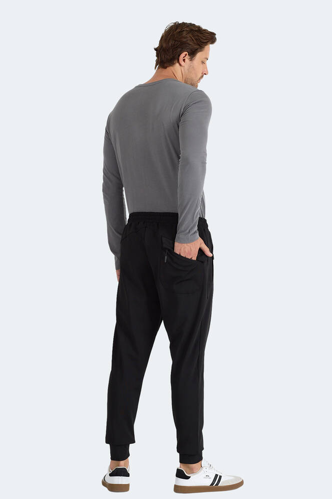 Slazenger FLAUNT Erkek Fermuar Cepli Siyah Eşofman Altı