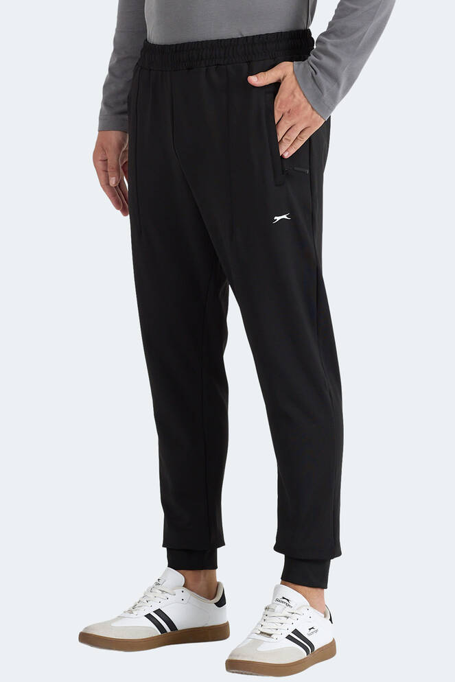 Slazenger FLAUNT Erkek Fermuar Cepli Siyah Eşofman Altı