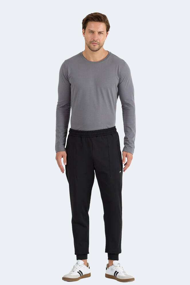 Slazenger FLAUNT Erkek Fermuar Cepli Siyah Eşofman Altı