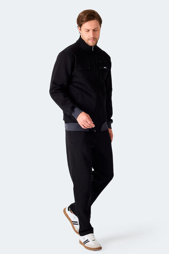 Slazenger FLICKER Erkek Fermuar Cepli Siyah Eşofman Takımı - Thumbnail