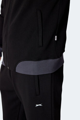 Slazenger FLICKER Erkek Fermuar Cepli Siyah Eşofman Takımı - Thumbnail