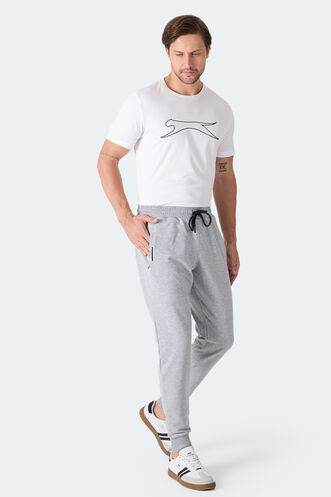 Slazenger FRENZY Erkek Fermuar Cepli Gri Eşofman Altı - Thumbnail