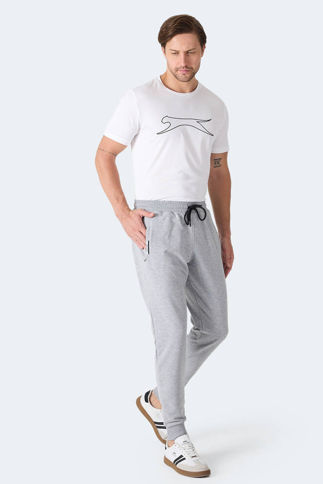 Slazenger FRENZY Erkek Fermuar Cepli Gri Eşofman Altı