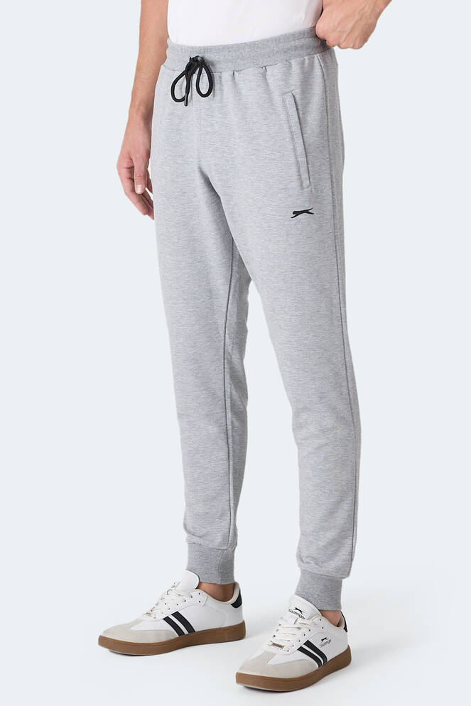 Slazenger FRENZY Erkek Fermuar Cepli Gri Eşofman Altı