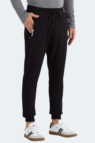 Slazenger FRENZY Erkek Fermuar Cepli Siyah Eşofman Altı - Thumbnail