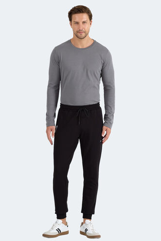 Slazenger FRENZY Erkek Fermuar Cepli Siyah Eşofman Altı - Thumbnail