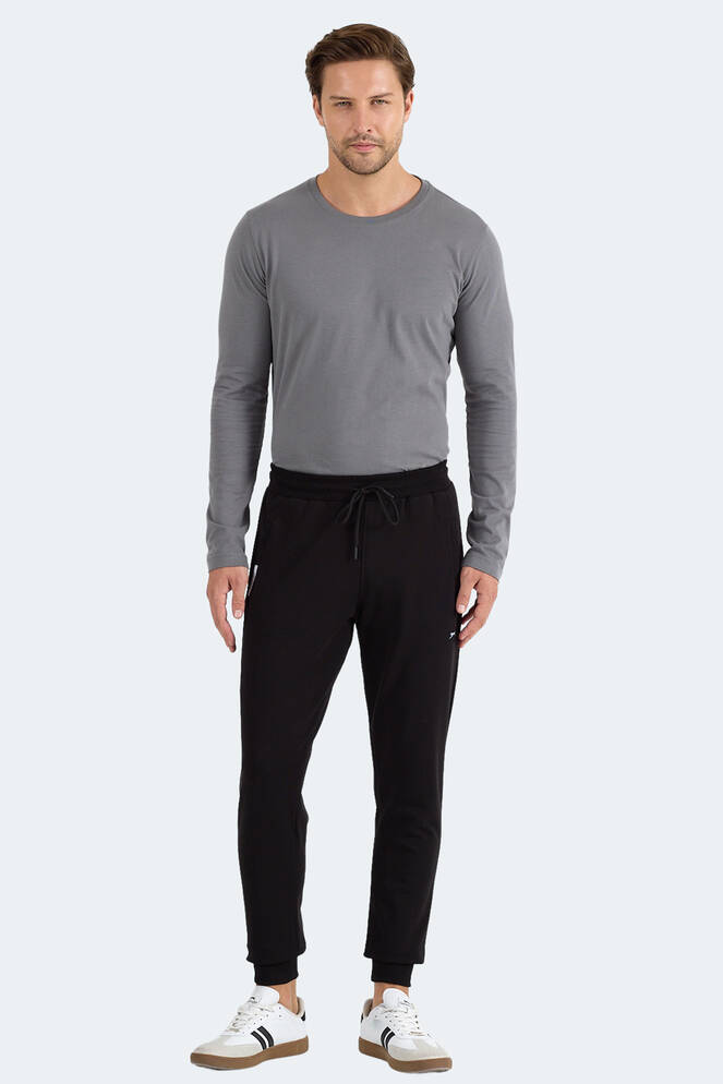 Slazenger FRENZY Erkek Fermuar Cepli Siyah Eşofman Altı