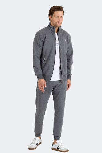 Slazenger FROZEN Erkek Dik Yaka Fermuarlı Antrasit Eşofman Takımı - Thumbnail
