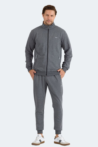Slazenger - Slazenger FROZEN Erkek Dik Yaka Fermuarlı Antrasit Eşofman Takımı