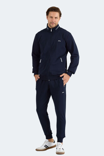 Slazenger FROZEN Erkek Dik Yaka Fermuarlı Lacivert Eşofman Takımı - Thumbnail