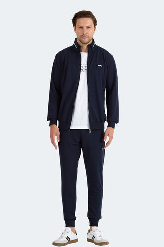 Slazenger FROZEN Erkek Dik Yaka Fermuarlı Lacivert Eşofman Takımı - Thumbnail