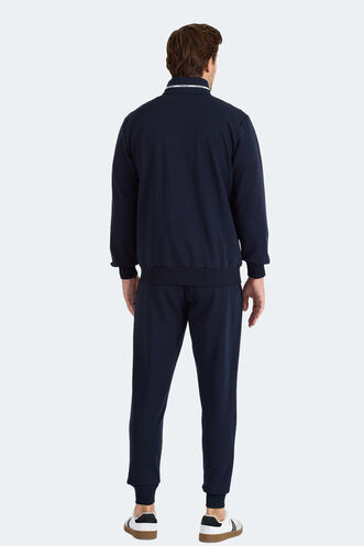 Slazenger FROZEN Erkek Dik Yaka Fermuarlı Lacivert Eşofman Takımı - Thumbnail
