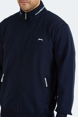 Slazenger FROZEN Erkek Dik Yaka Fermuarlı Lacivert Eşofman Takımı - Thumbnail