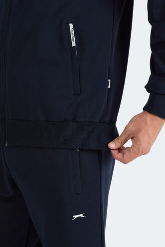 Slazenger FROZEN Erkek Dik Yaka Fermuarlı Lacivert Eşofman Takımı - Thumbnail