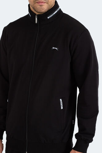 Slazenger FROZEN Erkek Dik Yaka Fermuarlı Siyah Eşofman Takımı - Thumbnail